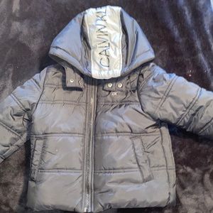 Kids size 2T Black and Gray bubble coat